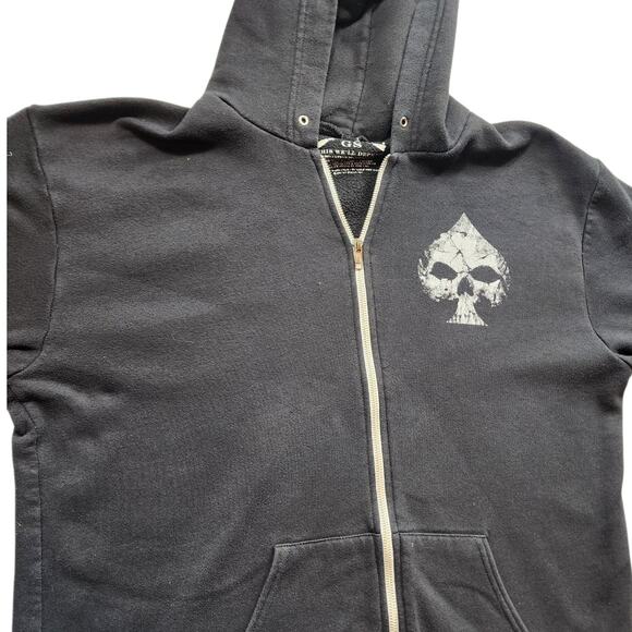 Grunt Style Hoodie Mens XXL Zip Skull Ace Patriotic USA Military Veteran Flag - Picture 1 of 16